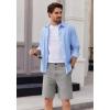 imageCOOFANDY Mens Casual Shorts 9 Inch Flat Front Lightweight Summer Beach Vacation ShortsLight Grey