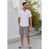 imageCOOFANDY Mens Casual Shorts 9 Inch Flat Front Lightweight Summer Beach Vacation ShortsLight Grey