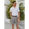 imageCOOFANDY Mens Casual Shorts 9 Inch Flat Front Lightweight Summer Beach Vacation ShortsLight Grey
