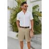 imageCOOFANDY Mens Casual Shorts 9 Inch Flat Front Lightweight Summer Beach Vacation ShortsLight Khaki