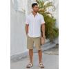 imageCOOFANDY Mens Casual Shorts 9 Inch Flat Front Lightweight Summer Beach Vacation ShortsLight Khaki