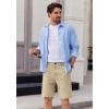 imageCOOFANDY Mens Casual Shorts 9 Inch Flat Front Lightweight Summer Beach Vacation ShortsLight Khaki