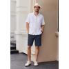 imageCOOFANDY Mens Casual Shorts 9 Inch Flat Front Lightweight Summer Beach Vacation ShortsNavy Blue