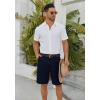 imageCOOFANDY Mens Casual Shorts 9 Inch Flat Front Lightweight Summer Beach Vacation ShortsNavy Blue