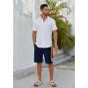 imageCOOFANDY Mens Casual Shorts 9 Inch Flat Front Lightweight Summer Beach Vacation ShortsNavy Blue