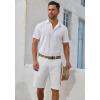 imageCOOFANDY Mens Casual Shorts 9 Inch Flat Front Lightweight Summer Beach Vacation ShortsWhite