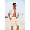imageCOOFANDY Mens Casual Shorts Elastic Waist Drawstring Lightweight Summer Beach ShortsBeige