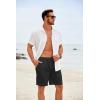 imageCOOFANDY Mens Casual Shorts Elastic Waist Drawstring Lightweight Summer Beach ShortsBlack