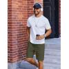 imageCOOFANDY Mens Casual Shorts Elastic Waist Drawstring Lightweight Summer Beach ShortsDark Green