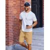 imageCOOFANDY Mens Casual Shorts Elastic Waist Drawstring Lightweight Summer Beach ShortsKhaki