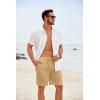 imageCOOFANDY Mens Casual Shorts Elastic Waist Drawstring Lightweight Summer Beach ShortsKhaki