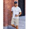 imageCOOFANDY Mens Casual Shorts Elastic Waist Drawstring Lightweight Summer Beach ShortsLight Grey