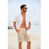 imageCOOFANDY Mens Casual Shorts Elastic Waist Drawstring Lightweight Summer Beach ShortsLight Khaki