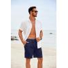 imageCOOFANDY Mens Casual Shorts Elastic Waist Drawstring Lightweight Summer Beach ShortsNavy Blue