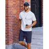 imageCOOFANDY Mens Casual Shorts Elastic Waist Drawstring Lightweight Summer Beach ShortsNavy Blue