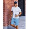 imageCOOFANDY Mens Casual Shorts Elastic Waist Drawstring Lightweight Summer Beach ShortsSky Blue