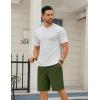 imageCOOFANDY Mens Casual Shorts Lightweight Elastic Waist Drawstring Summer Beach Shorts with PocketsArmy Green