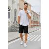 imageCOOFANDY Mens Casual Shorts Lightweight Elastic Waist Drawstring Summer Beach Shorts with PocketsBlack