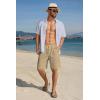 imageCOOFANDY Mens Casual Shorts Lightweight Elastic Waist Drawstring Summer Beach Shorts with PocketsKhaki