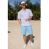 imageCOOFANDY Mens Casual Shorts Lightweight Elastic Waist Drawstring Summer Beach Shorts with PocketsLight Blue