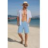 imageCOOFANDY Mens Casual Shorts Lightweight Elastic Waist Drawstring Summer Beach Shorts with PocketsLight Blue