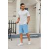 imageCOOFANDY Mens Casual Shorts Lightweight Elastic Waist Drawstring Summer Beach Shorts with PocketsLight Blue