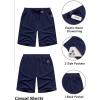 imageCOOFANDY Mens Casual Shorts Lightweight Elastic Waist Drawstring Summer Beach Shorts with PocketsNavy Blue