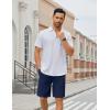 imageCOOFANDY Mens Casual Shorts Lightweight Elastic Waist Drawstring Summer Beach Shorts with PocketsNavy Blue