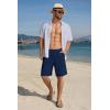 imageCOOFANDY Mens Casual Shorts Lightweight Elastic Waist Drawstring Summer Beach Shorts with PocketsNavy Blue