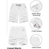 imageCOOFANDY Mens Casual Shorts Lightweight Elastic Waist Drawstring Summer Beach Shorts with PocketsWhite