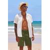 imageCOOFANDY Mens Cotton Linen Shorts 8 Inch Inseam Stretch Casual Dress Summer Beach Golf Shorts with PocketsArmy Green