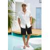 imageCOOFANDY Mens Cotton Linen Shorts 8 Inch Inseam Stretch Casual Dress Summer Beach Golf Shorts with PocketsBlack