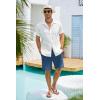 imageCOOFANDY Mens Cotton Linen Shorts 8 Inch Inseam Stretch Casual Dress Summer Beach Golf Shorts with PocketsBlue