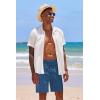 imageCOOFANDY Mens Cotton Linen Shorts 8 Inch Inseam Stretch Casual Dress Summer Beach Golf Shorts with PocketsBlue