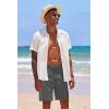 imageCOOFANDY Mens Cotton Linen Shorts 8 Inch Inseam Stretch Casual Dress Summer Beach Golf Shorts with PocketsDark Grey