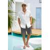 imageCOOFANDY Mens Cotton Linen Shorts 8 Inch Inseam Stretch Casual Dress Summer Beach Golf Shorts with PocketsDark Grey