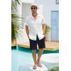 imageCOOFANDY Mens Cotton Linen Shorts 8 Inch Inseam Stretch Casual Dress Summer Beach Golf Shorts with PocketsNavy Blue