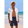 imageCOOFANDY Mens Cotton Linen Shorts 8 Inch Inseam Stretch Casual Dress Summer Beach Golf Shorts with PocketsNavy Blue