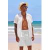 imageCOOFANDY Mens Cotton Linen Shorts 8 Inch Inseam Stretch Casual Dress Summer Beach Golf Shorts with PocketsWhite