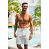 imageCOOFANDY Mens Cotton Linen Shorts 8 Inch Inseam Stretch Casual Dress Summer Beach Golf Shorts with PocketsWhite