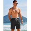imageCOOFANDY Mens Linen Shorts Casual Drawstring Elastic Waist Lightweight Summer Vacation Beach ShortsBlack