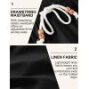 imageCOOFANDY Mens Linen Shorts Casual Drawstring Elastic Waist Lightweight Summer Vacation Beach ShortsBlack