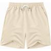 imageCOOFANDY Mens Linen Shorts Casual Drawstring Elastic Waist Lightweight Summer Vacation Beach ShortsCream