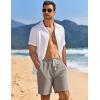 imageCOOFANDY Mens Linen Shorts Casual Drawstring Elastic Waist Lightweight Summer Vacation Beach ShortsDark Grey