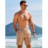 imageCOOFANDY Mens Linen Shorts Casual Drawstring Elastic Waist Lightweight Summer Vacation Beach ShortsKhaki