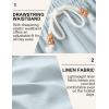 imageCOOFANDY Mens Linen Shorts Casual Drawstring Elastic Waist Lightweight Summer Vacation Beach ShortsLight Blue