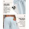 imageCOOFANDY Mens Linen Shorts Casual Drawstring Elastic Waist Lightweight Summer Vacation Beach ShortsLight Blue