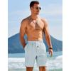 imageCOOFANDY Mens Linen Shorts Casual Drawstring Elastic Waist Lightweight Summer Vacation Beach ShortsLight Blue