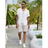 imageCOOFANDY Mens Linen Shorts Casual Drawstring Elastic Waist Lightweight Summer Vacation Beach ShortsLight Grey