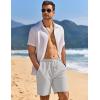 imageCOOFANDY Mens Linen Shorts Casual Drawstring Elastic Waist Lightweight Summer Vacation Beach ShortsLight Grey